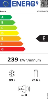 Bosch KGN36NWEA Serie 2 Koel-vriescombinatie Wit