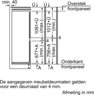 Bosch KIN86NSE0 Serie 2 Inbouw Koel-vriescombinatie 260L