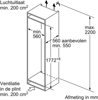 Bosch KIN86NSE0 Serie 2 Inbouw Koel-vriescombinatie 260L