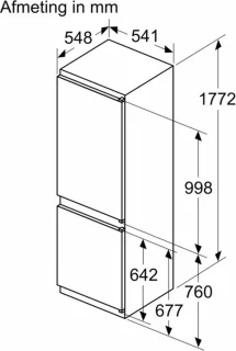 Bosch KIN86NSE0 Serie 2 Inbouw Koel-vriescombinatie 260L