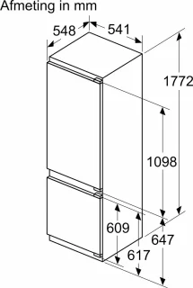 Bosch KIV87VFE0 Serie 4 Inbouw Koel-vriescombinatie 270L