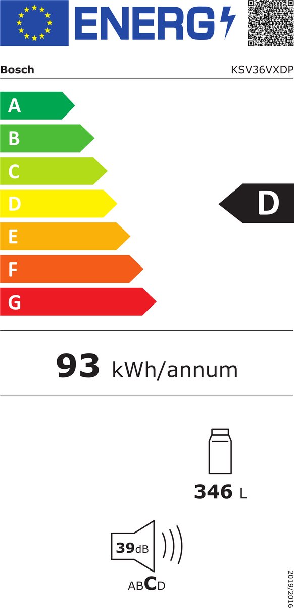 Wat vinden we goed aan de Bosch KSV36VXDP Serie 4 Vrijstaande Koelkast Zwart