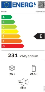 Bosch Serie 2 KIN96NSE0 Koel-vriescombinatie Inbouw Wit
