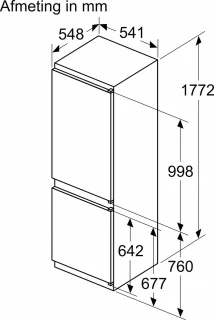 Bosch Serie 2 KIV865SE0 Koel-vriescombinatie Inbouw 267L Wit