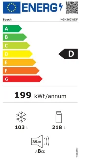 Bosch Serie 4 KGN362WDF Koel-vriescombinatie wit