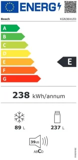Bosch Serie 4 KGN36VLED Koelvriescombinatie Roestvrijstaal