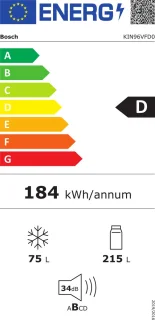 Bosch Serie 4 KIN96VFD0 koel-vriescombinatie wit 290L