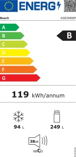 Bosch Serie 6 KGE398IBP Koel-vriescombinatie RVS