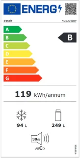 Bosch Serie 6 KGE398IBP Koel-vriescombinatie RVS