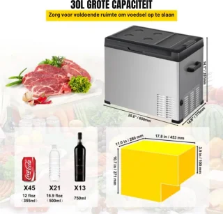 Camping Koelkast Auto 12V 32Qt Draagbare Koelbox Vriezer