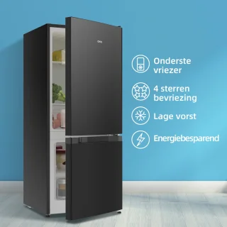 CHiQ CBM117L42 Koel-vriescombinatie Zwart 117L