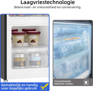CHiQ CBM117L42 Koel-vriescombinatie Zwart 117L
