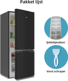 CHiQ CBM117L42 Koel-vriescombinatie Zwart 117L