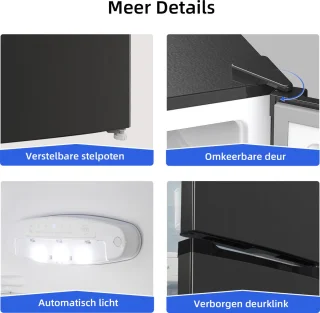 CHiQ CBM117L42 Koel-vriescombinatie Zwart 117L