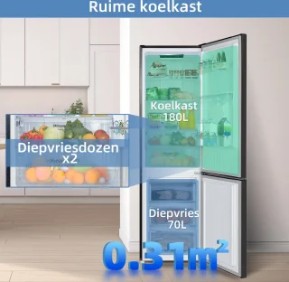 CHiQ CBM250NEBD Koel-Vriescombinatie 250L