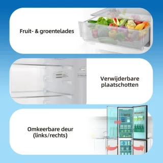 CHiQ CBM260LC Koel-vriescombinatie Donker RVS 262L