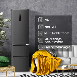 CHiQ CID282NEIBE Koel-vriescombinatie 282L 3-deurs