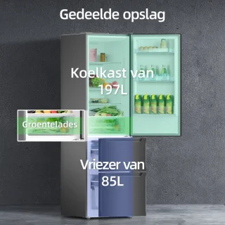CHiQ CID282NEIBE Koel-vriescombinatie 282L 3-deurs