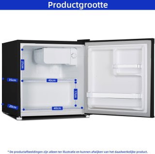 CHiQ CSD46D4D Mini koelkast zwart 46L