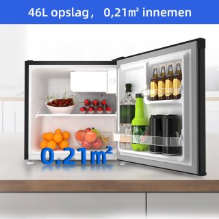 CHiQ CSD46D4D Mini koelkast zwart 46L