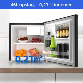 CHiQ CSD46D4D Mini koelkast zwart 46L