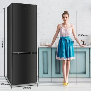 CHiQ FBM260L Koel-vriescombinatie 262L Donker RVS
