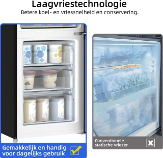 CHiQ FBM260L Koel-vriescombinatie 262L Donker RVS