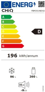 CHiQ FBM351NEI42 Koel-vriescombinatie 356L