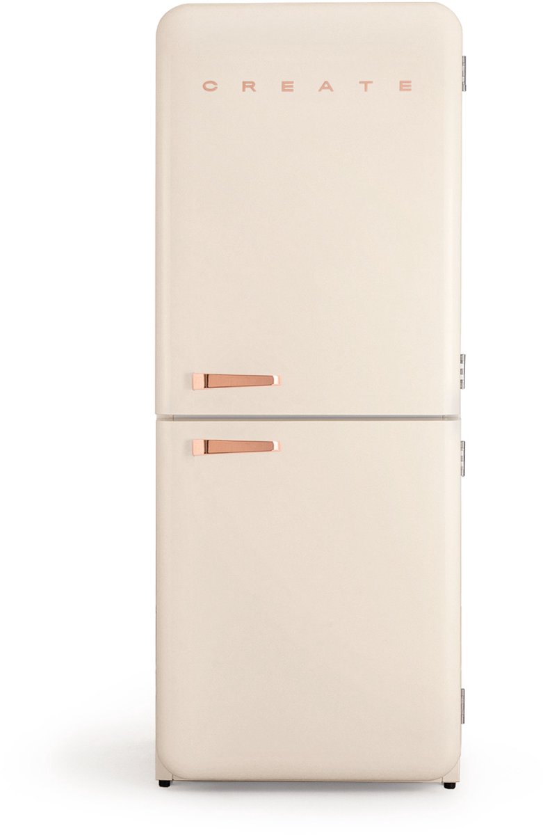 De CREATE FRIDGE RETRO COMBI 401 L koelkast in één oogopslag
