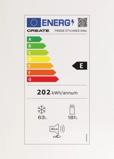 CREATE FRIDGE STYLANCE Combi Koelkast Gebroken Wit 244L