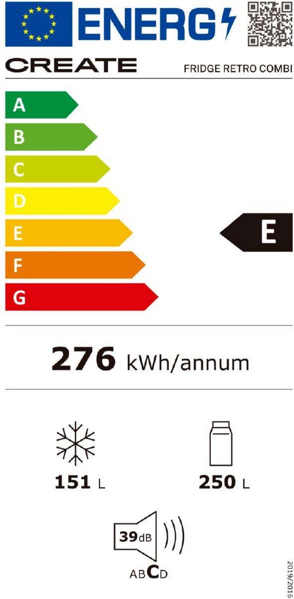 Wat vinden we goed aan de CREATE Koelkast Retro Combi 401L