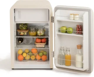 CREATE RETRO FRIDGE Koel- en vriescombinatie 107L Gebroken wit