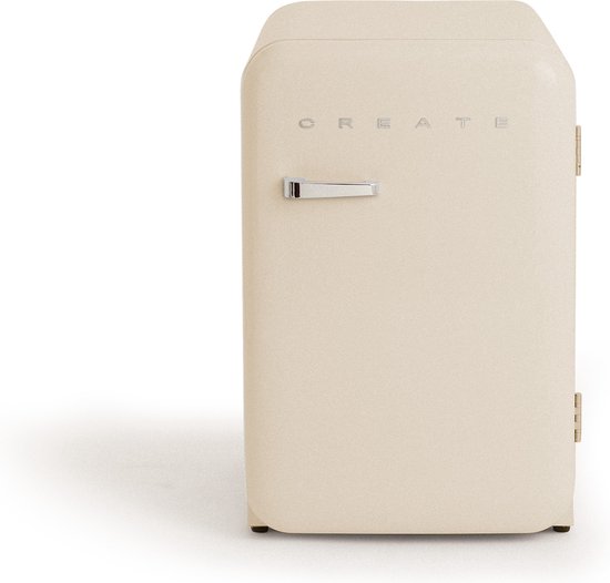CREATE Retro Fridge 107L Silver — stijlvol vintage, praktisch compact