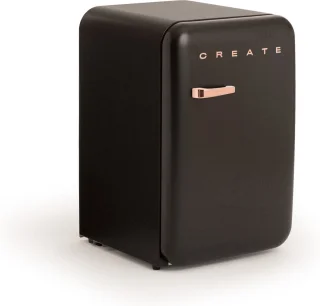 CREATE RETRO FRIDGE Koel- en vriescombinatie 107L Zwart Rosegold