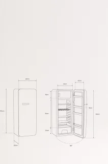 CREATE RETRO FRIDGE Koelkast met vriezer 281L Rose Gold Handvat Gebroken wit