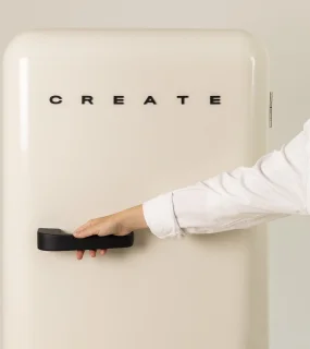 CREATE Retro Fridge Koelkast met Vriezer 281L Zwart Gebroken Wit