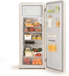CREATE Retro Fridge Koelkast met Vriezer 281L Zwart Gebroken Wit