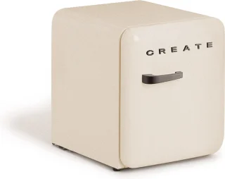 CREATE RETRO FRIDGE Tafelmodel koelkast 48L Zwart Gebroken Wit