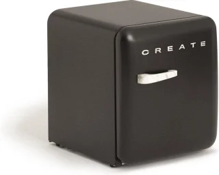 CREATE Retro Fridge tafelmodel koelkast 48L zwart marmer handvat