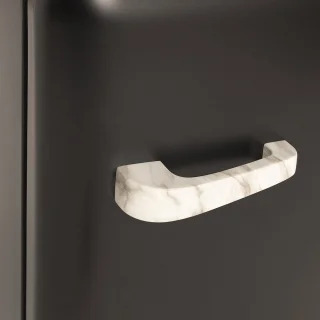 CREATE Retro Fridge tafelmodel koelkast 48L zwart marmer handvat