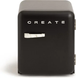 CREATE Retro Fridge tafelmodel koelkast 48L zwart marmer handvat