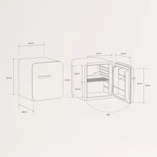 CREATE RETRO FRIDGE tafelmodel koelkast 48L zwart rosegold