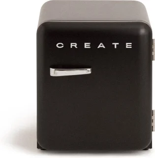 CREATE RETRO FRIDGE Tafelmodel Koelkast 48L Zwart Silver