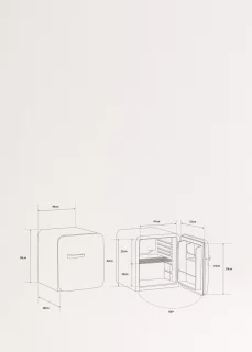 CREATE RETRO FRIDGE Tafelmodel Koelkast 48L Zwart Silver