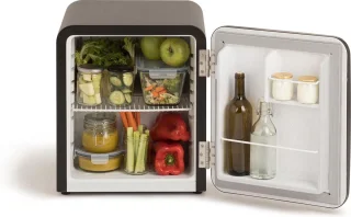 CREATE RETRO FRIDGE Tafelmodel Koelkast 48L Zwart Silver