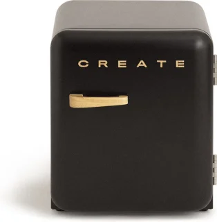 CREATE RETRO FRIDGE Tafelmodel Koelkast 48L Zwart Wood