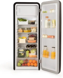 CREATE RETRO FRIDGE Zwart Koelkast met Vriezer 281L