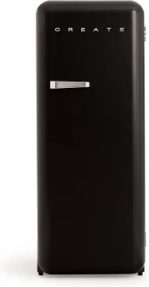CREATE Retro Fridge Zwart Silver Koelkast met Vriezer 281L