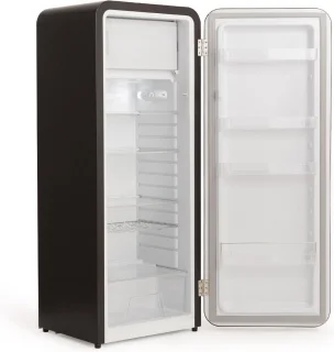 CREATE Retro Fridge Zwart Silver Koelkast met Vriezer 281L