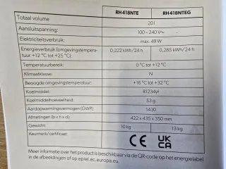 Dometic Minibarkoelkast RH 418NTEG 20 L